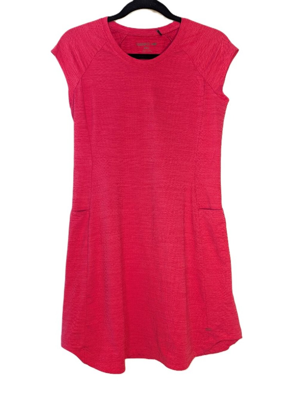 Toad&Co Tech Tomboy Short Sleeve Dress Pink Stretch Pocket Womens Small S